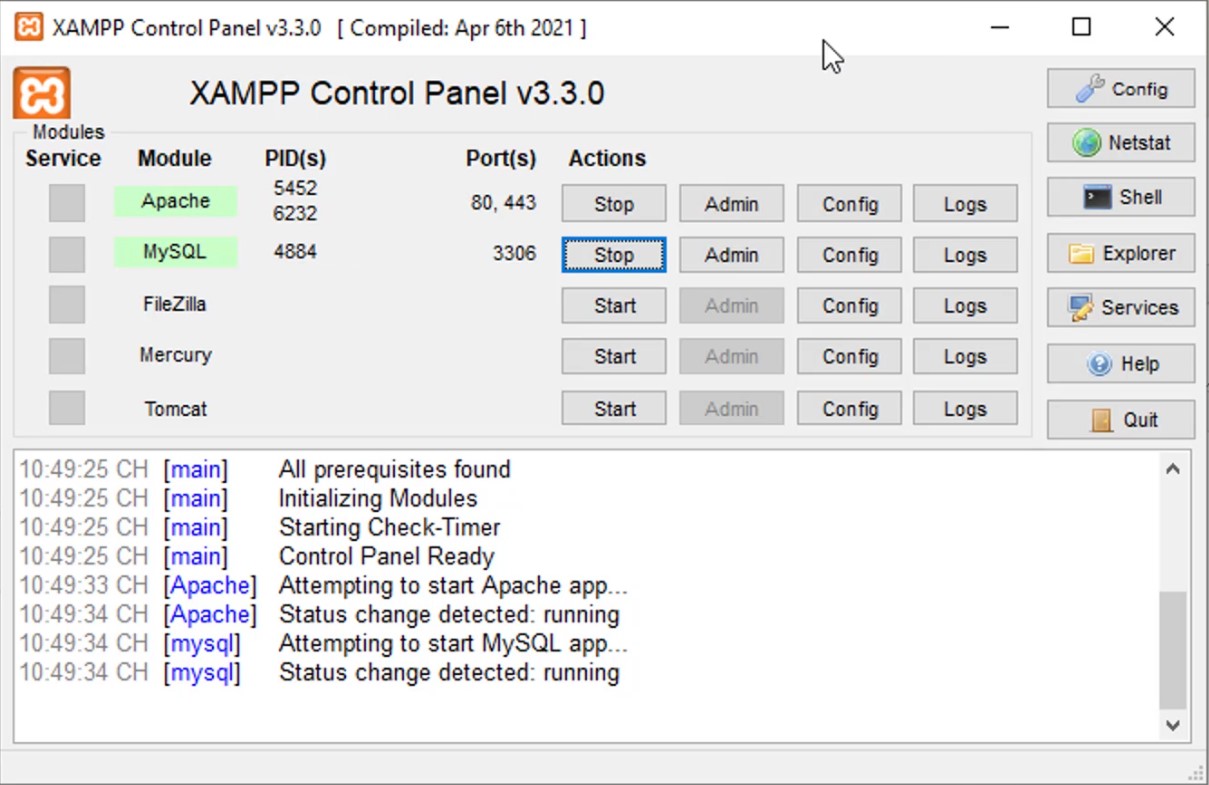 Apache & Mysql Xampp