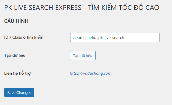 plugin pk live search express